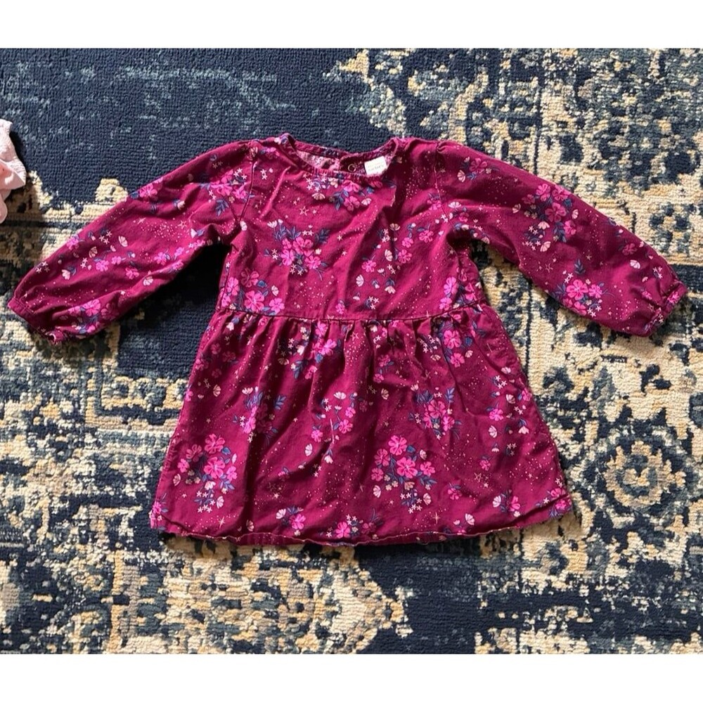 Carter’s Girls 24M Burgundy Floral Long Sleeve Dress